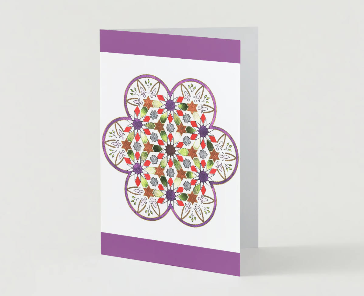 Bloom Card with Purple Border