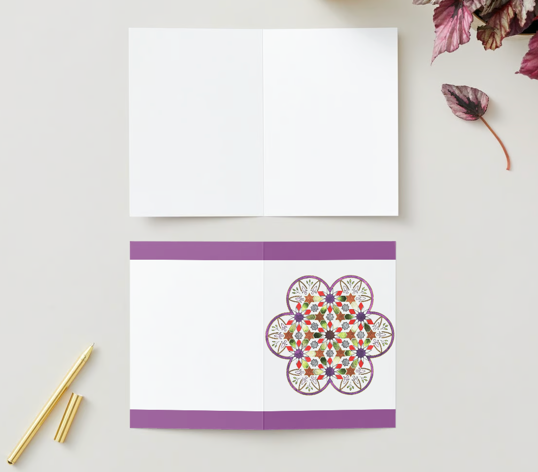 Bloom Card with Purple Border