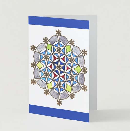 Five-Leaf Flower Design (Blue)